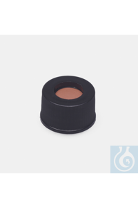 CAPS VOOR SCHROEFDRAADFLACONS-ZWART-SILICONE/PTFE-MET-GLEUF-N8 Doppen en septa voor N8 ampullen,...